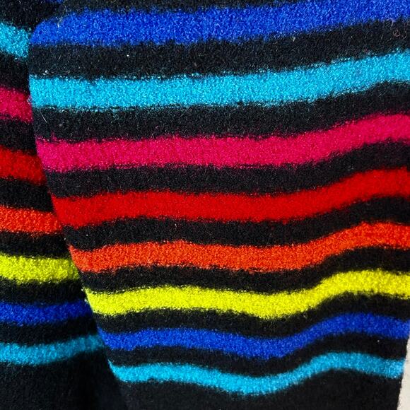 Requirements sweater jacket XL extra large rainbow cardigan black stripe serape - Picture 6 of 11